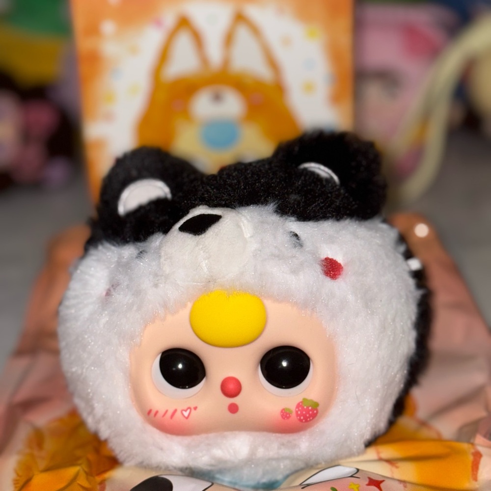 Baby Three Original Plush CONFIMRED Black and White Plush PENDANT